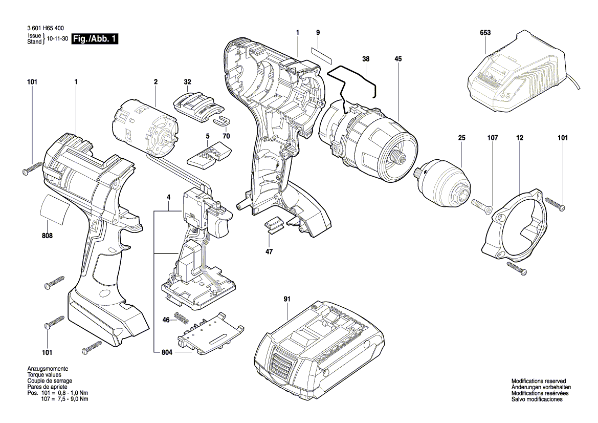Запчасти для Bosch GSR 14,4 VE-2-LI (3601H65400)