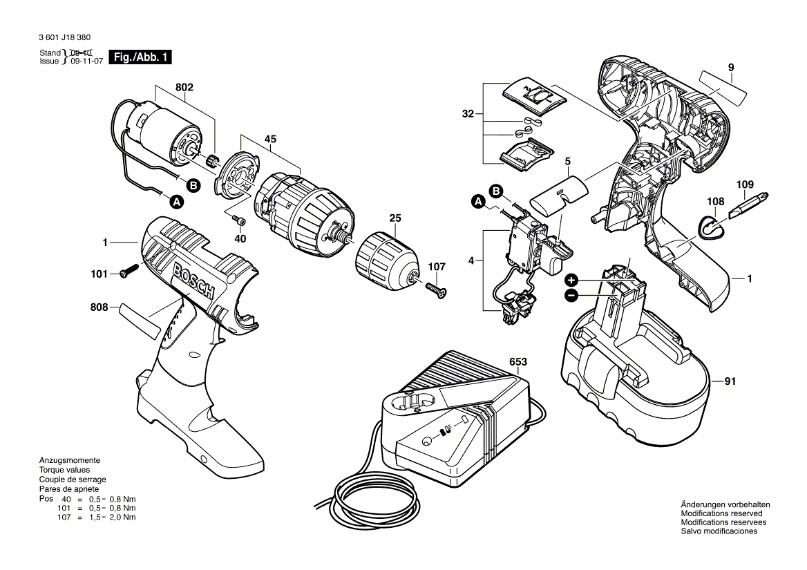 Запчасти для Bosch GSR 18-2 (3601J18300)