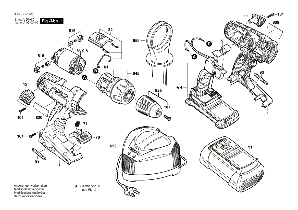 Запчасти для Bosch GSR 36 V-LI (3601J12100)