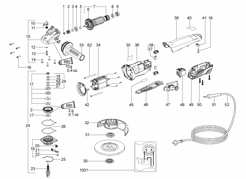 Запчасти для Metabo WEP14-125QuickProtect_00289000_TV00_EU230V